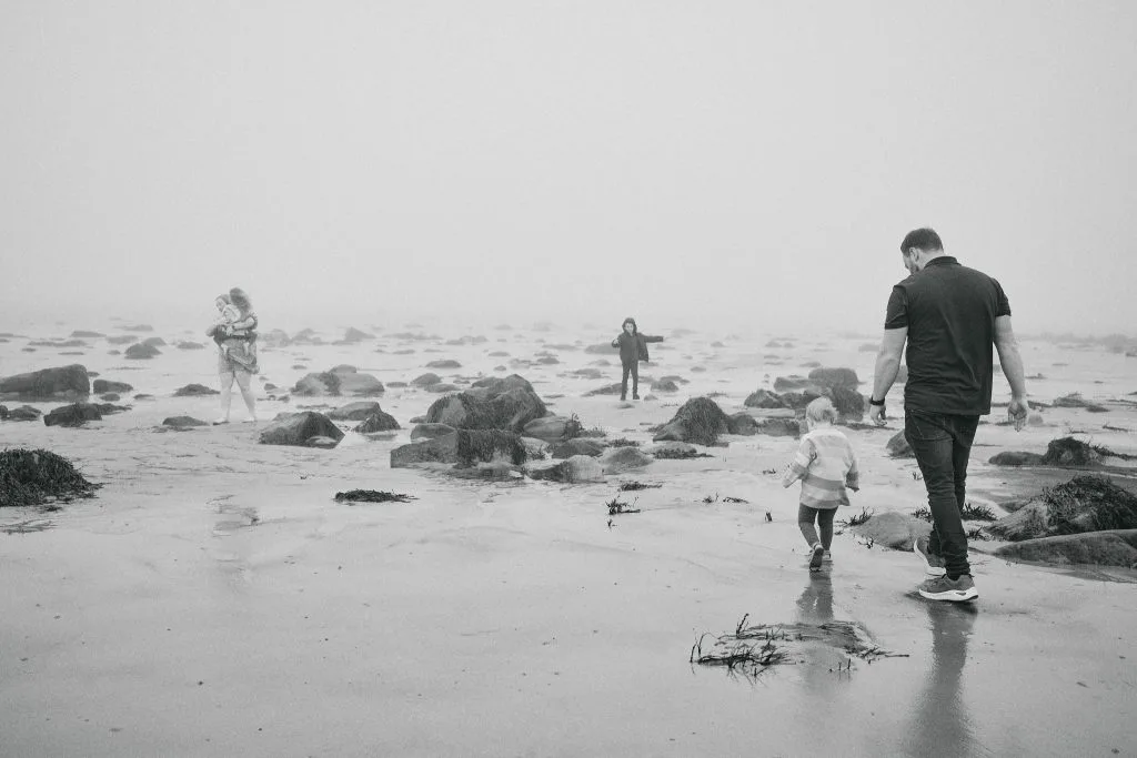 Beach family photoshoot during sea fret in Whitley Bay | North East
