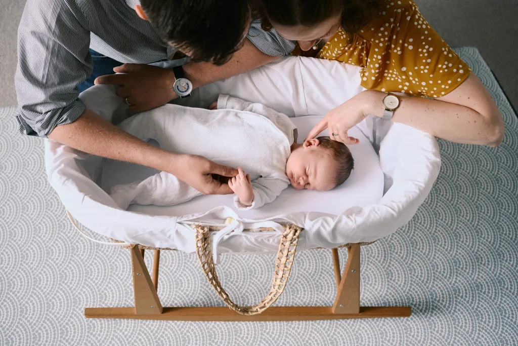 Relaxed at-home newborn photoshoot Newcastle lifestyle photographer