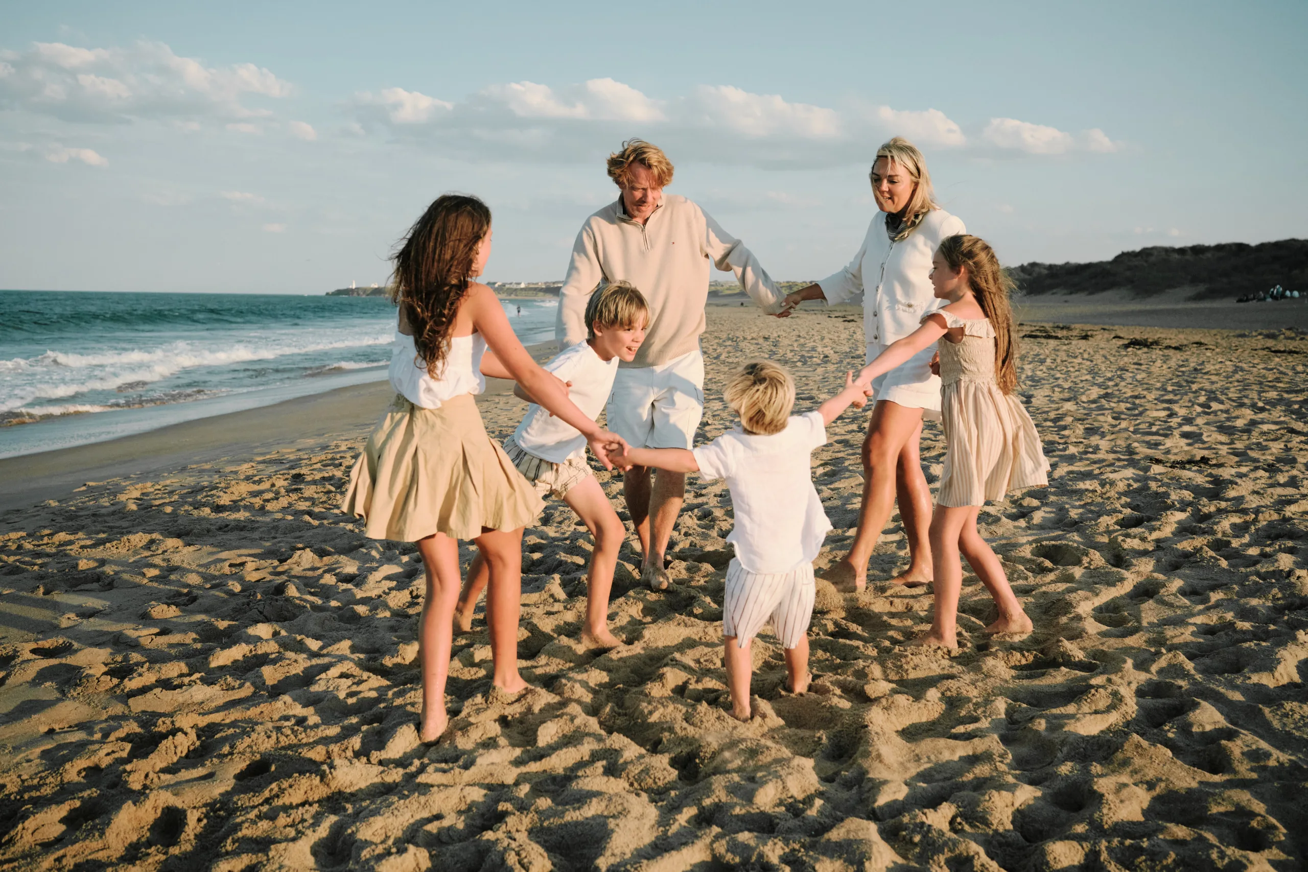 Sunset Family Photoshoot on a Northumberland Beach