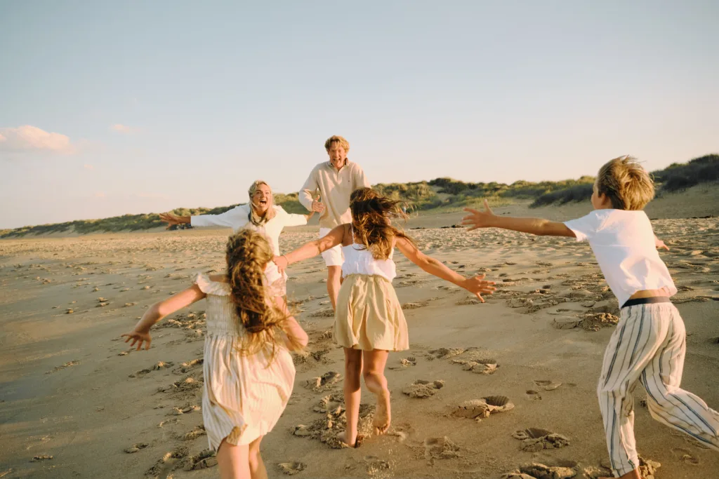 Sunset Family Photoshoot on a Northumberland Beach