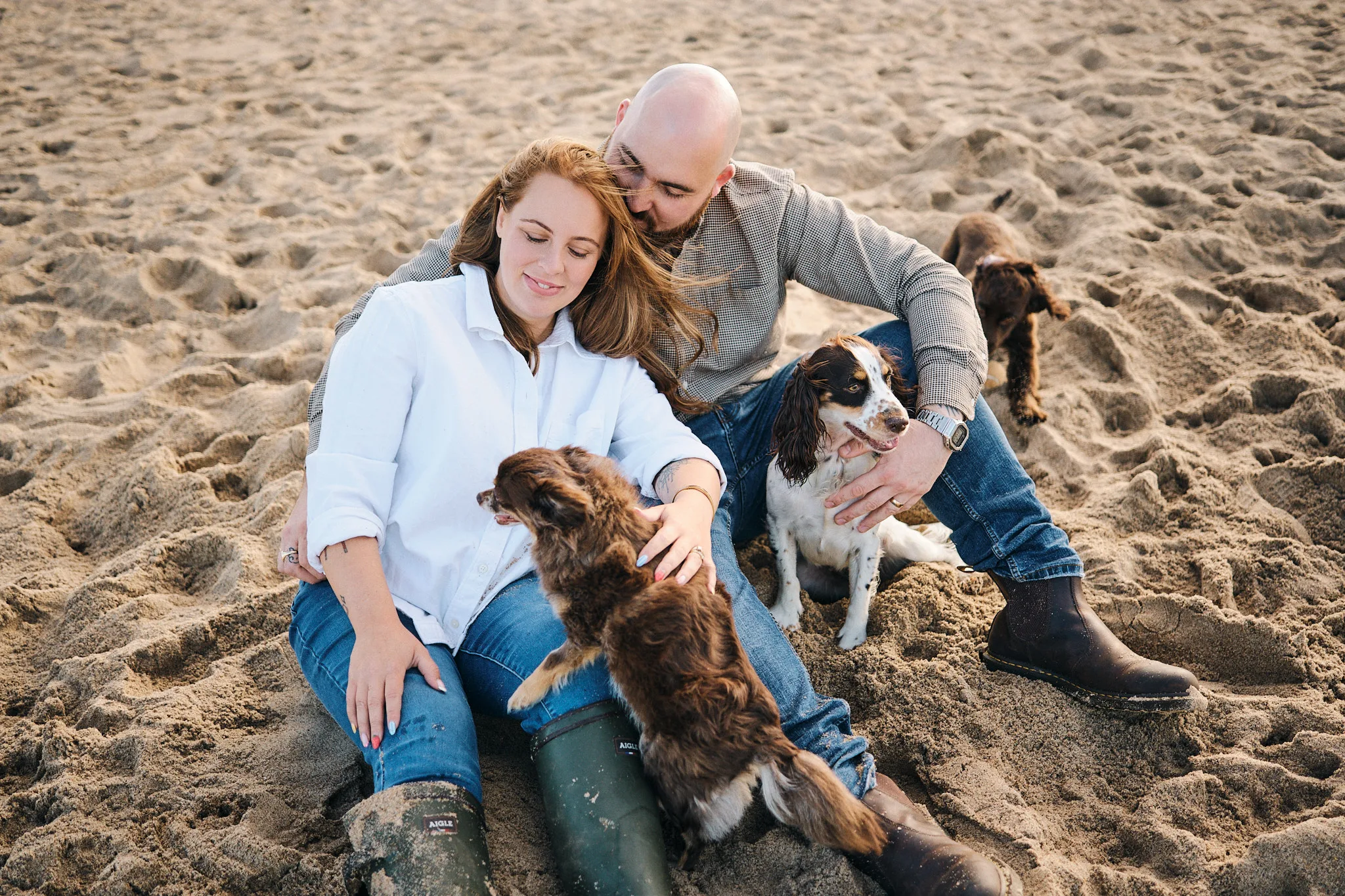 Dreamy Sunset Maternity Session on the Beach in Seaton Sluice, Northumberland